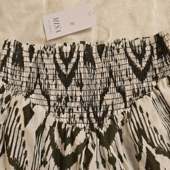 Misa Los Angeles Military Green and White Abstract Joggers - Picture 9 of 16